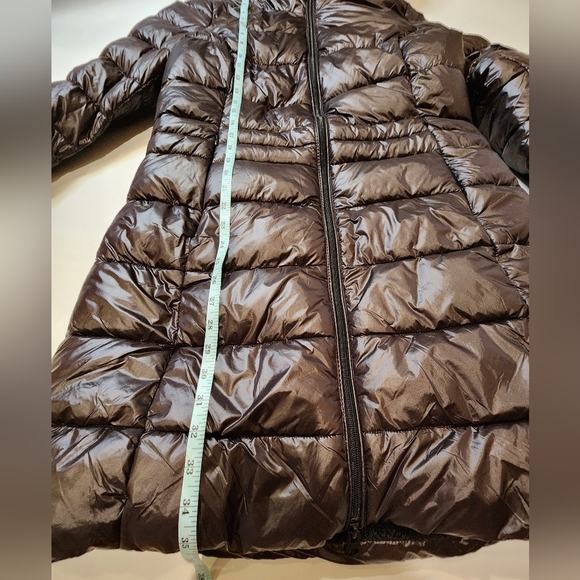 LUCKY Brand Womens Sz L Knee Length Cozy Lined Zip Front Puffer Chocolate NWOT - Picture 13 of 16